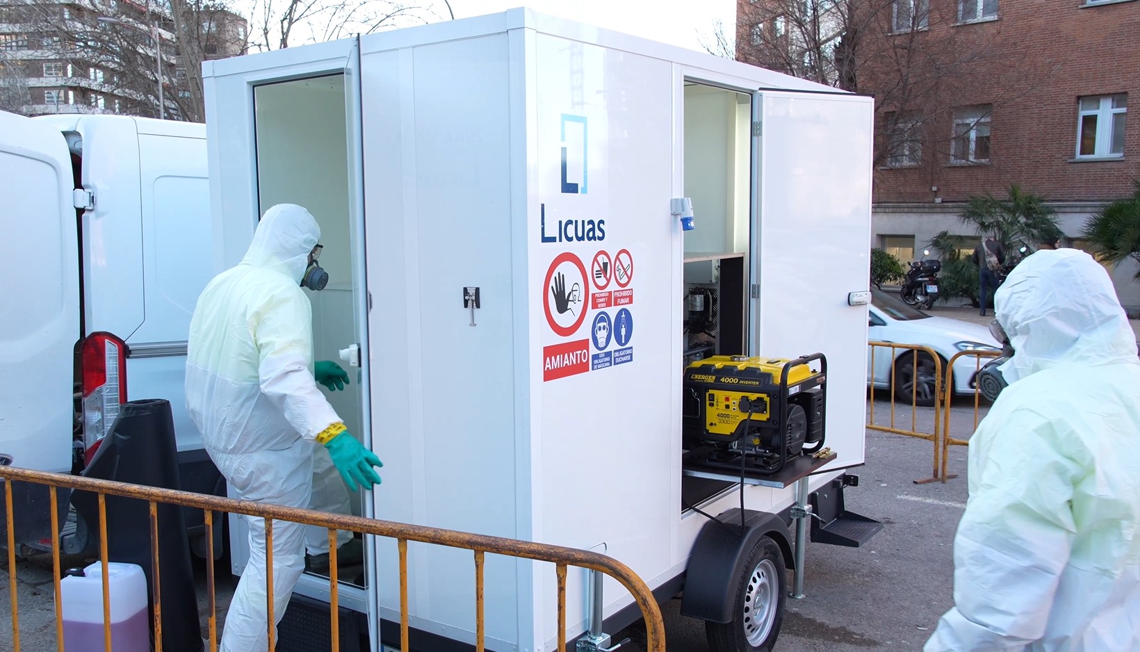 Cabina de descontaminación de amianto